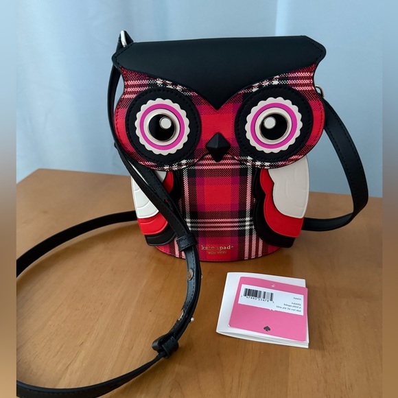 Kate Spade Blinx Plaid Owl Crossbody - Picture 4 of 6